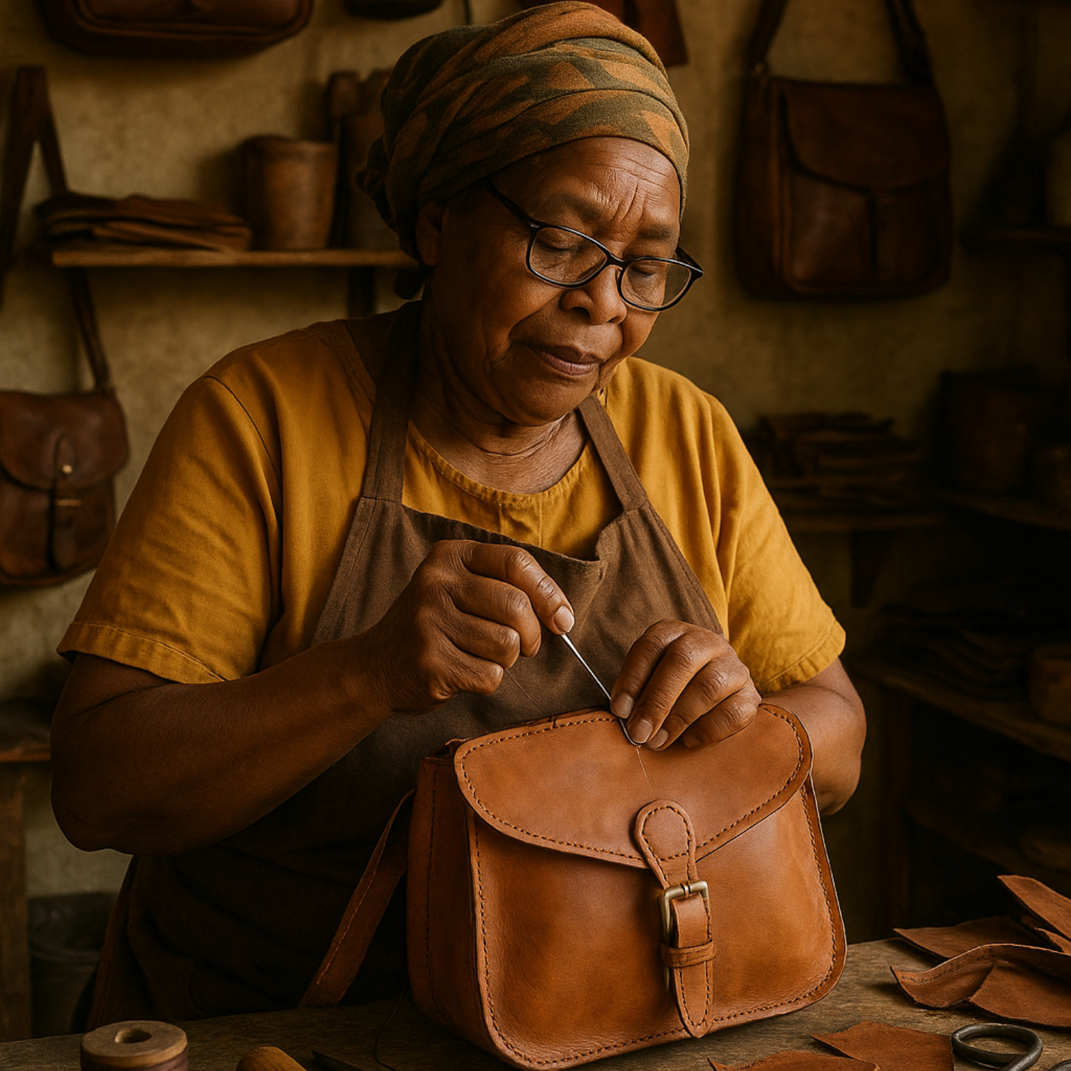 Arthur Leather Fiddler Cap