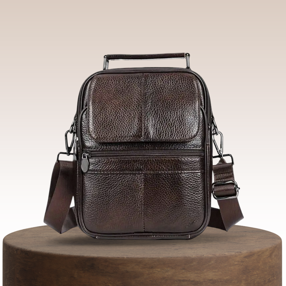Jasper Leather Courier Shoulder Bag