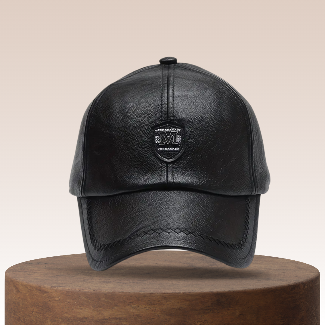 Ignatius Leather Baseball Cap with Patch