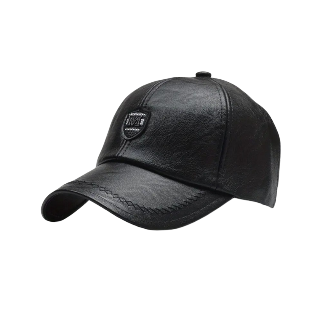 Ignatius Leather Baseball Cap with Patch