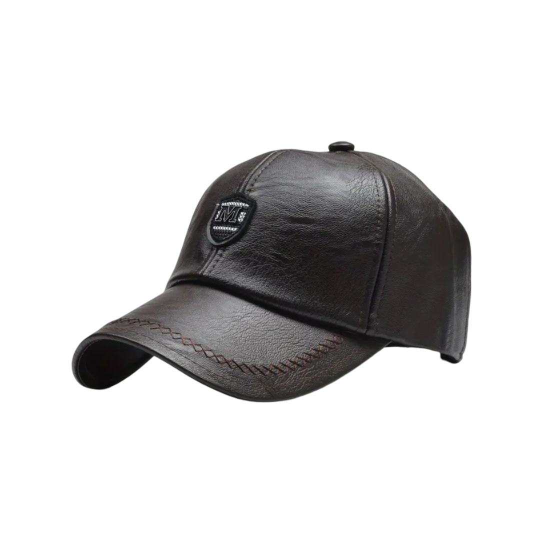 Ignatius Leather Baseball Cap with Patch