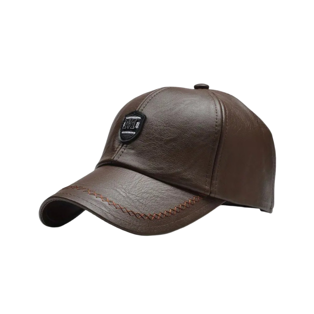 Ignatius Leather Baseball Cap with Patch