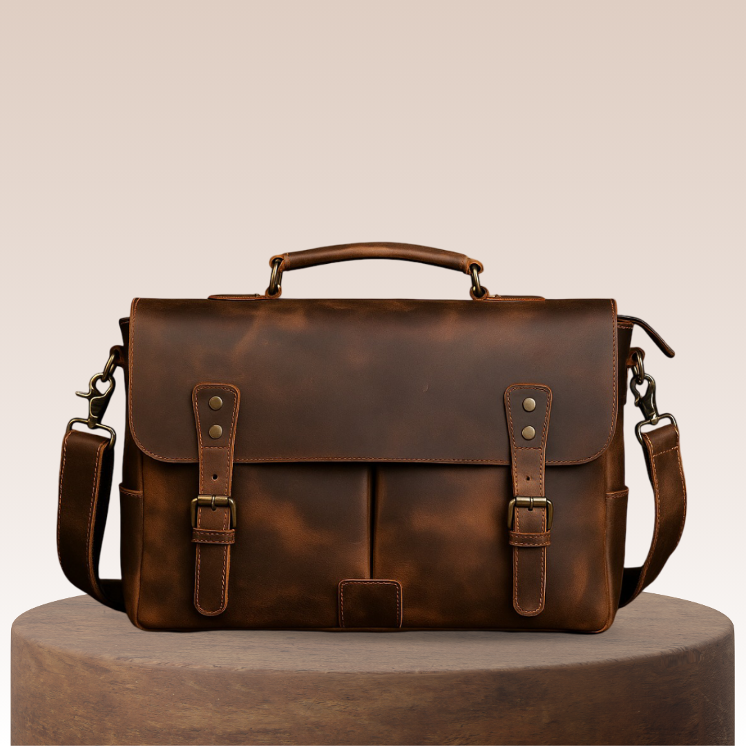 Clinton Retro Leather Messenger Bag