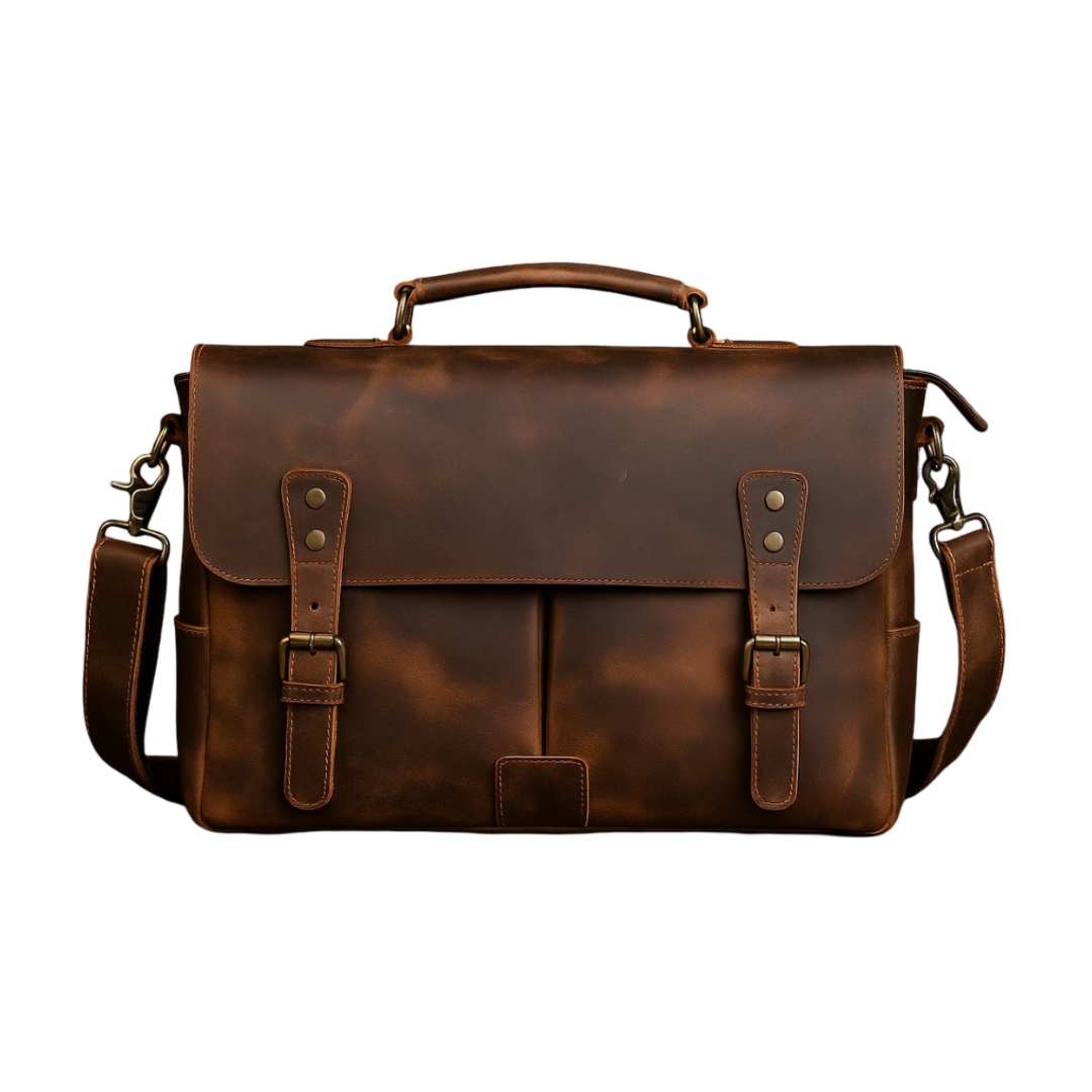 Clinton Retro Leather Messenger Bag