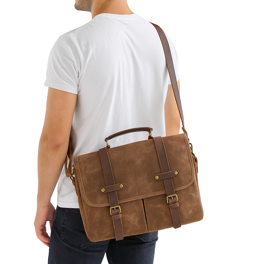 Bennett Messenger with Leather Straps