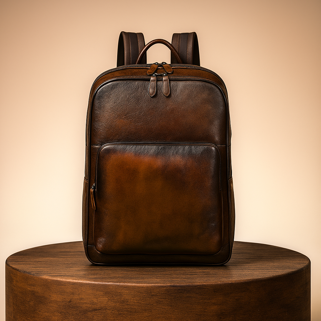 Bennett Full-Grain Leather Laptop Backpack