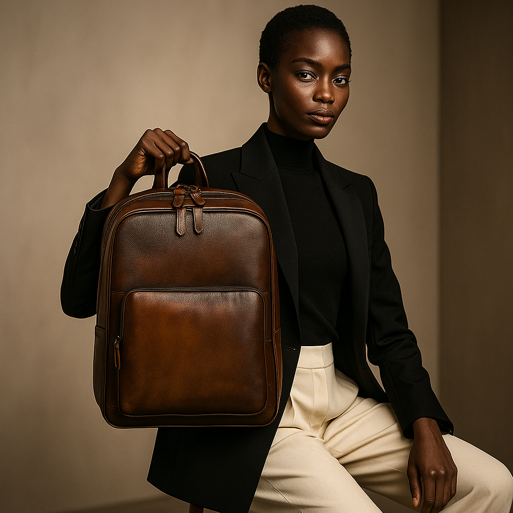 Bennett Full-Grain Leather Laptop Backpack