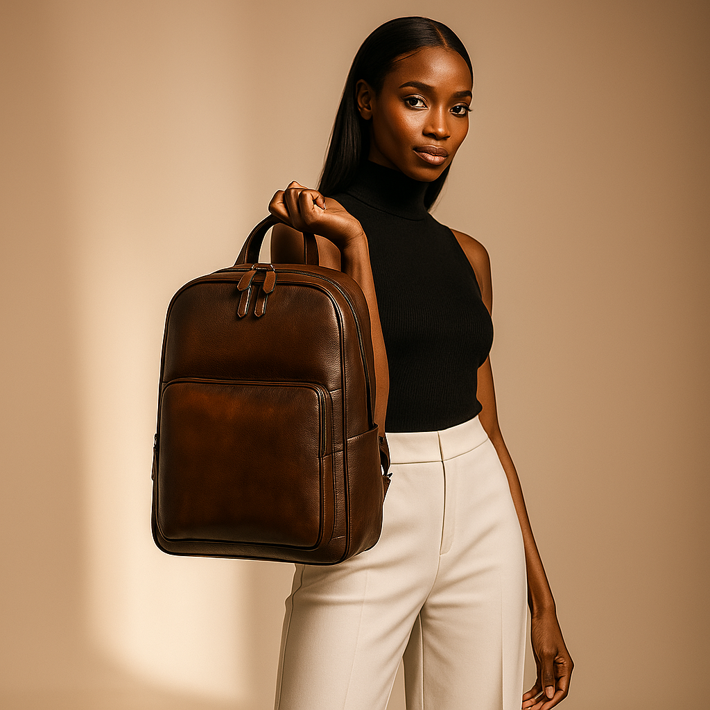 Bennett Full-Grain Leather Laptop Backpack