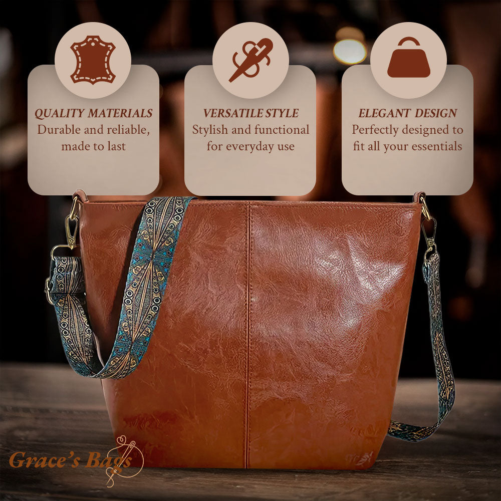 Charming vintage leather shoulder bag | Tamar's Vintage Charm