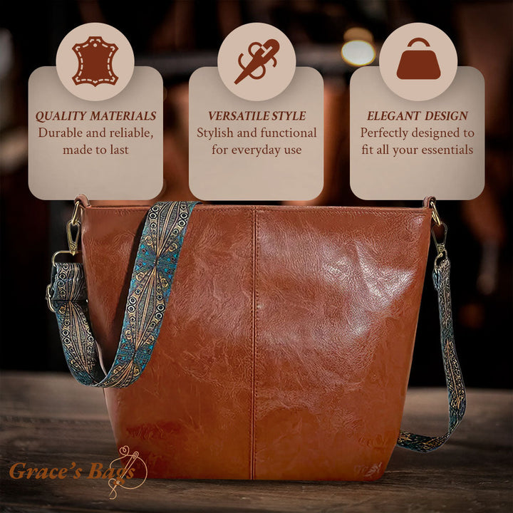Charming vintage leather shoulder bag | Tamar's Vintage Charm