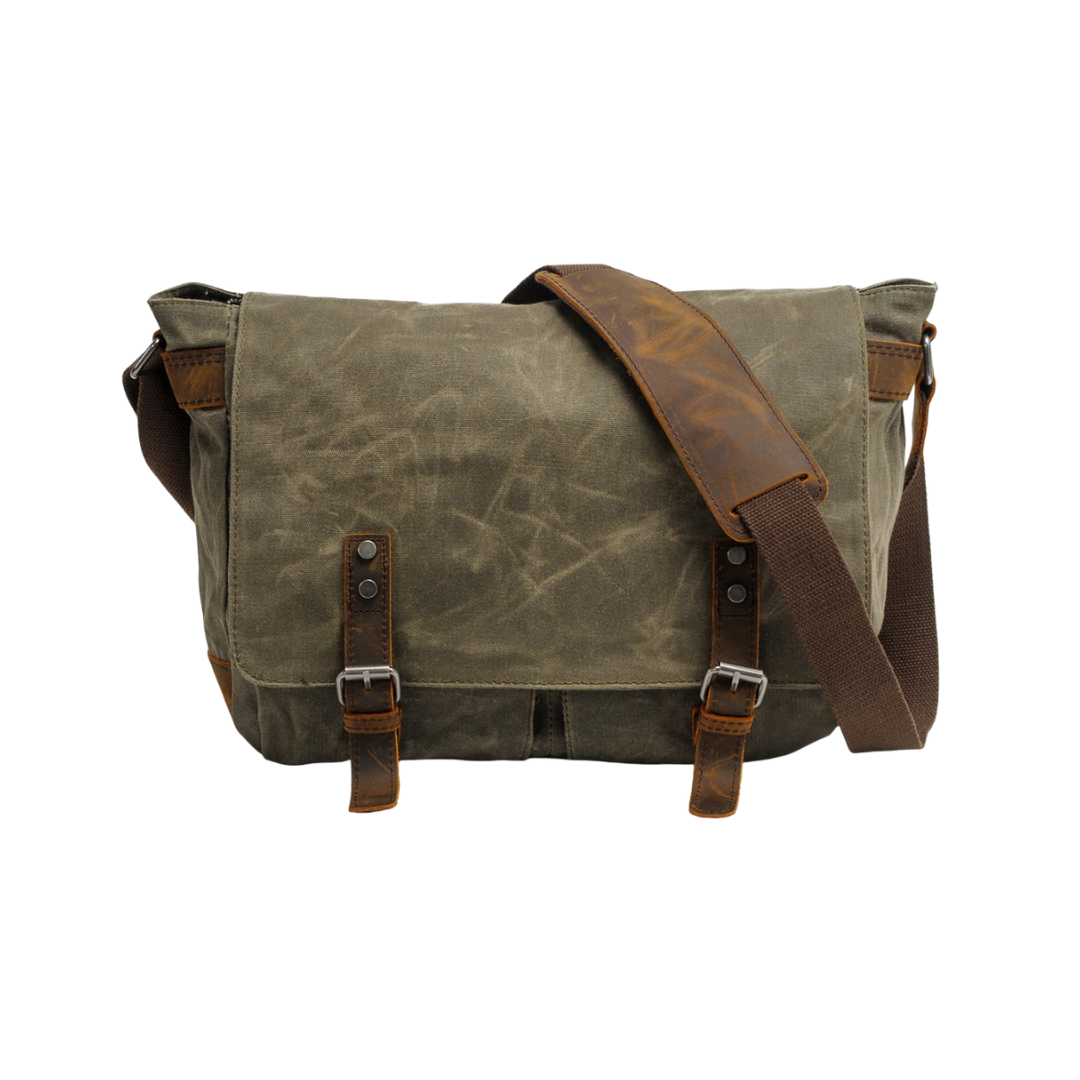 Drake | Waxed Accent Leather Shoulder Bag